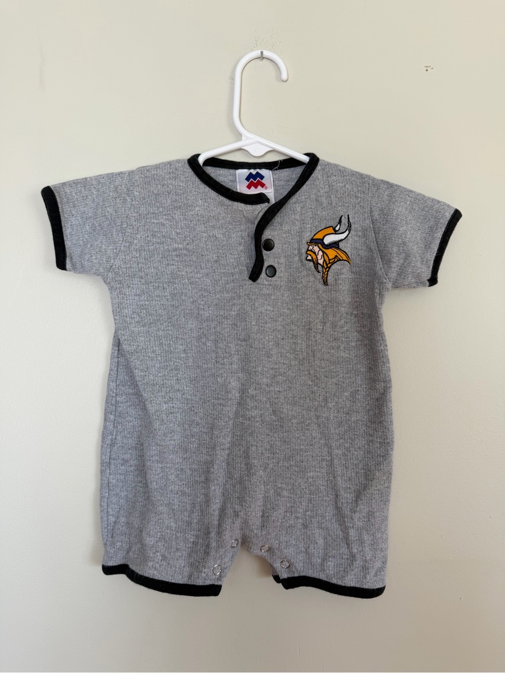 Vintage 90s Minnesota Vikings Baby Henley Romper 6-9M 🏈